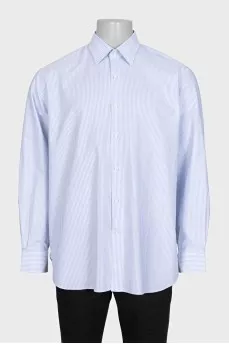 Men's white loose-fitting striped shirt