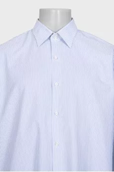 Men's white loose-fitting striped shirt