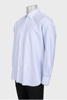Men's white loose-fitting striped shirt