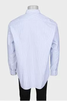Men's white loose-fitting striped shirt
