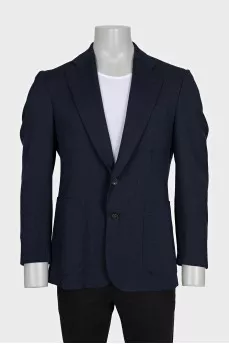 Men's blue jacket with three patch pockets