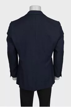 Men's blue jacket with three patch pockets
