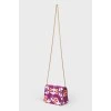 Flower -print bag on a chain