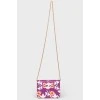 Flower -print bag on a chain