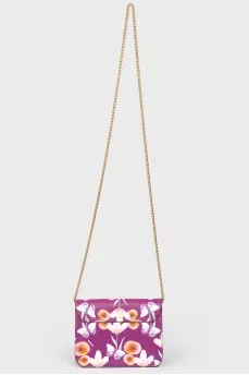 Flower -print bag on a chain