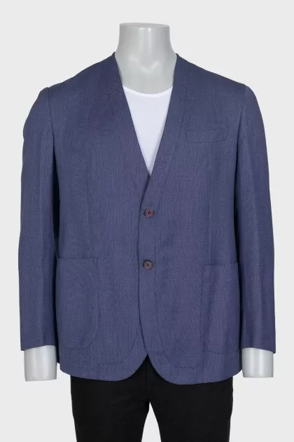 Men's blue jacket with patch pockets