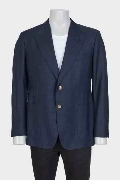 Men's straight jacket with gold buttons