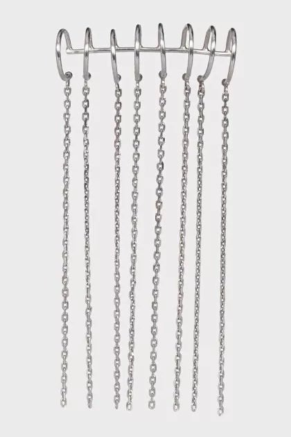 White gold cuff with chains