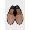 Black suede heeled sandals