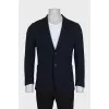 Men's single-breasted blue jacket with patch pockets