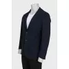 Men's single-breasted blue jacket with patch pockets
