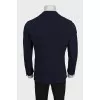 Men's single-breasted blue jacket with patch pockets