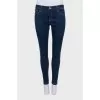Blue skinny jeans with a zipper