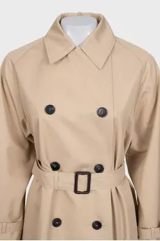 Beige trench coat with belt
