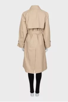 Beige trench coat with belt