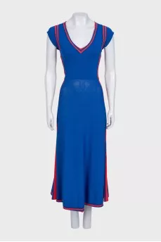 Fitted dress with contrasting stripes
