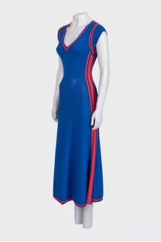 Fitted dress with contrasting stripes