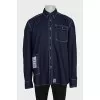 Men's oversized shirt with contrast stitching