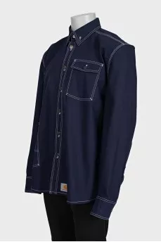 Men's oversized shirt with contrast stitching