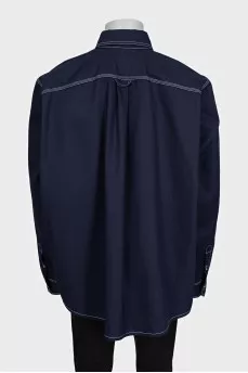 Men's oversized shirt with contrast stitching