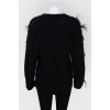 Knitted sweater with openwork top
