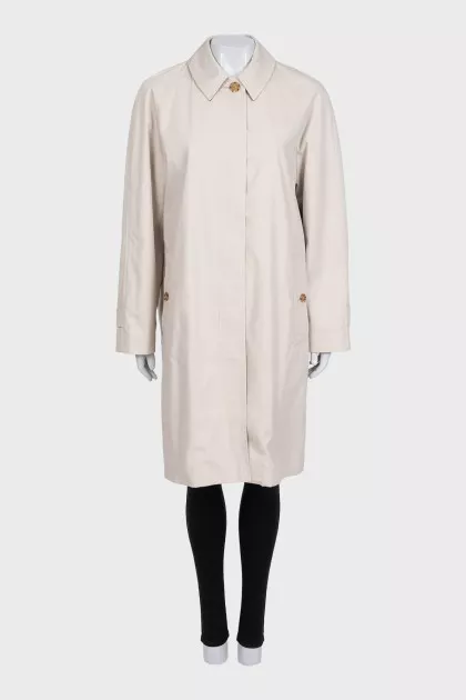 Beige straight-cut coat
