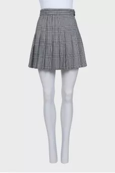 Plaid pleated shorts