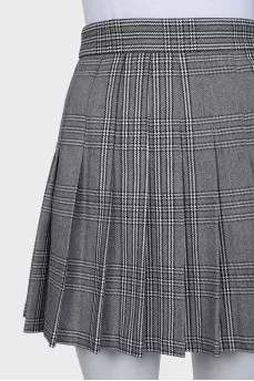 Plaid pleated shorts