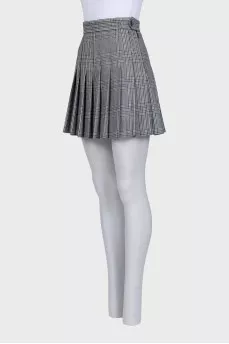 Plaid pleated shorts