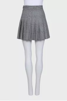 Plaid pleated shorts