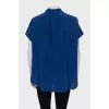 Sleeveless silk blouse with buttons