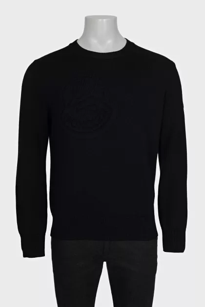 Men's black wool sweater