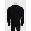 Men's black wool sweater