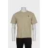 Men's green t-shirt with branded embroidery