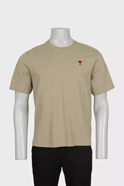 Men's green t-shirt with branded embroidery