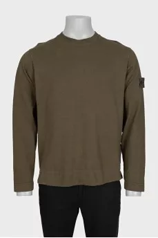 Men's green straight-cut jumper