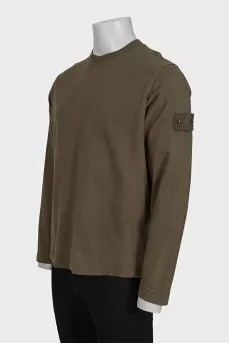 Men's green straight-cut jumper