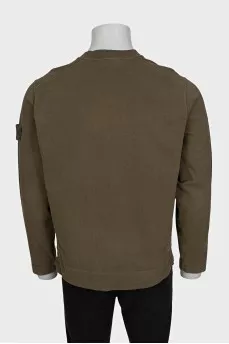 Men's green straight-cut jumper