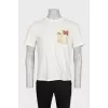 Men's yellow t-shirt with branded design