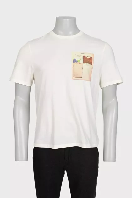 Men's yellow t-shirt with branded design