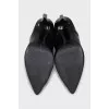 Black leather stiletto boots