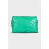 Green shoulder bag with a heart
