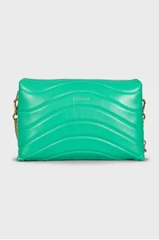 Green shoulder bag with a heart
