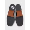Cropped leather boots with embroidered logo