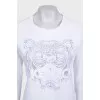 White sweatshirt with branded embroidery