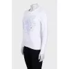 White sweatshirt with branded embroidery