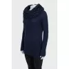 Blue jumper with a puff collar