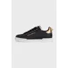 Black leather Portofino sneakers