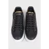 Black leather Portofino sneakers