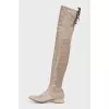 Light brown over-the-knee boots